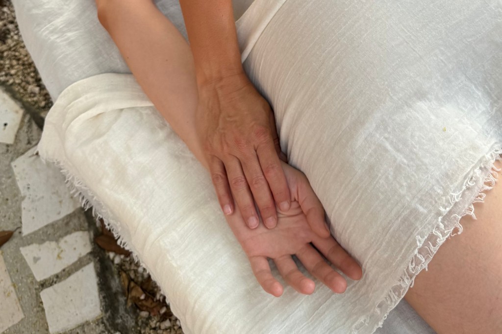 hand connection during a bodywork session